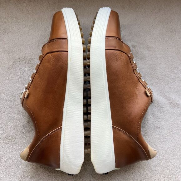 ZeroTie Backswing Blucher FG WR Brown Leather Golf Shoe Men 8.5 Hands Free - Picture 4 of 16